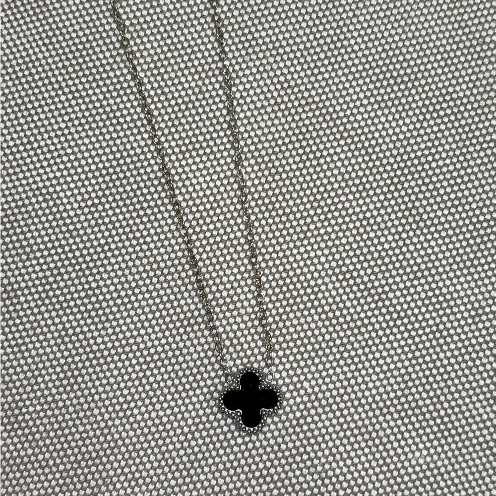 Black Clover Pendant Necklace -  Fashion Accessory